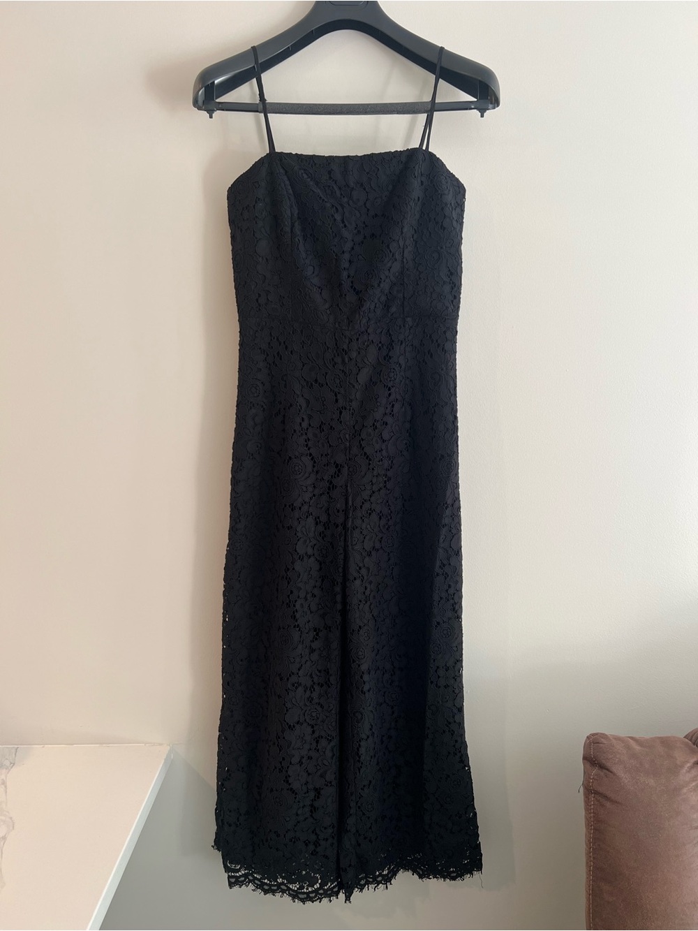 Bardot Black Lace Spaghetti Strap Jumpsuit Size 6